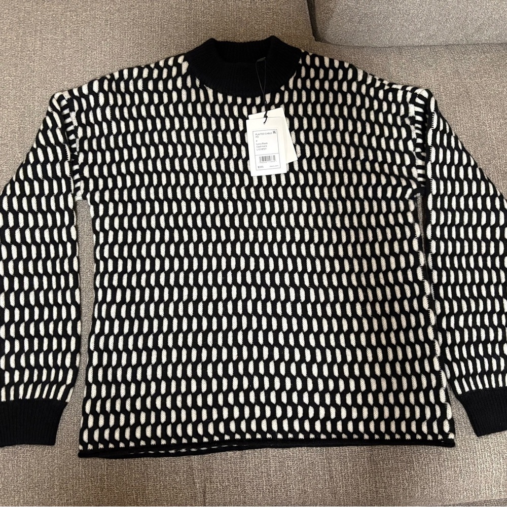 Theory Monochrome Patterned Crewneck Sweater